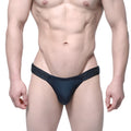 Black MetroMaleWear Veus Bikini 3603-19 thong with textured waistband shown from the back side