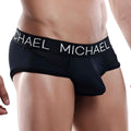 Black Michael MLH017 briefs with perforated waistband and smooth fabric for comfortable everyday wear