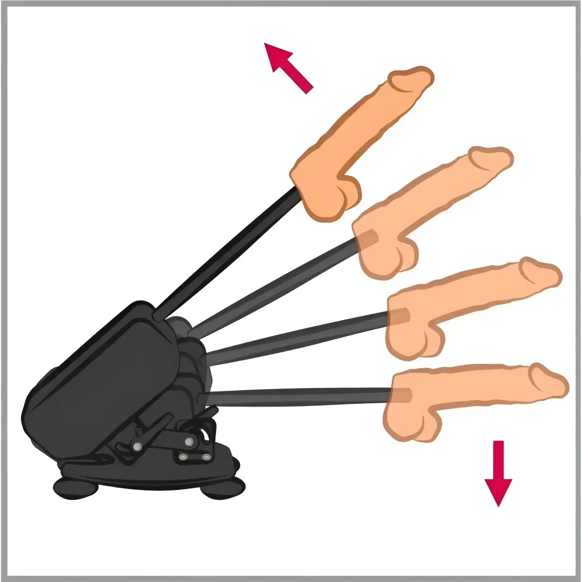 Black mixjoy deluxe sex machine with four articulated arms remote control and accessories for versatile use