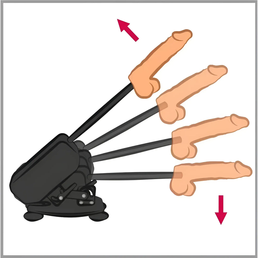 Black mixjoy deluxe sex machine with four articulated arms remote control and accessories for versatile use