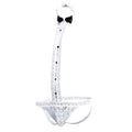 White lace menâ€™s lingerie tuxedo thong with black bow tie and button details for stylish intimate wear