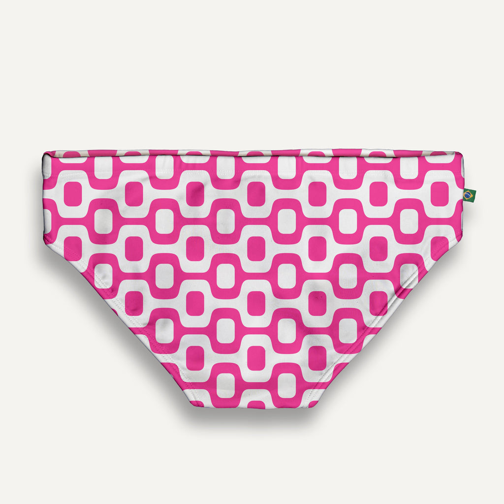 CA-RIO-CA PINK & WHITE  PAVEMENT SUNGA in Brief & Classic cut - Men's Designer Swimwear