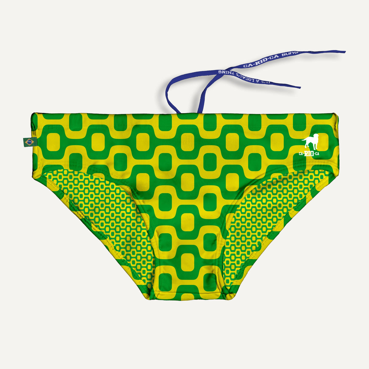 CA-RIO-CA GREEN & YELLOW PAVEMENT SUNGA in Brief & Classic cut - Men's Designer Swimwear