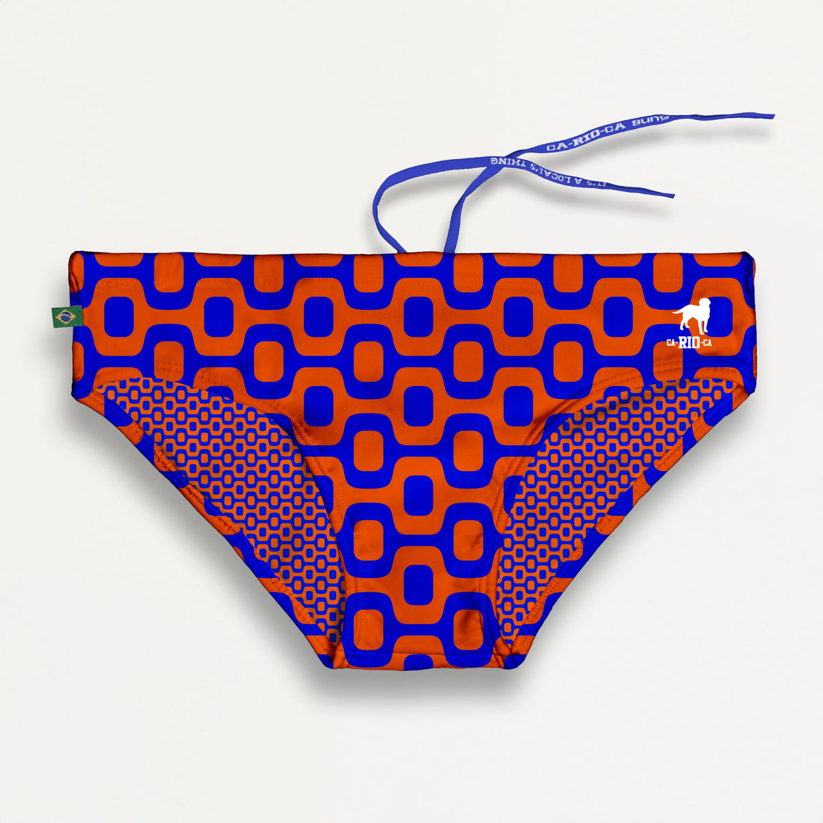 CA-RIO-CA ORANGE & BLUE PAVEMENT SUNGA in Brief & Classic cut - Men's Designer Swimwear