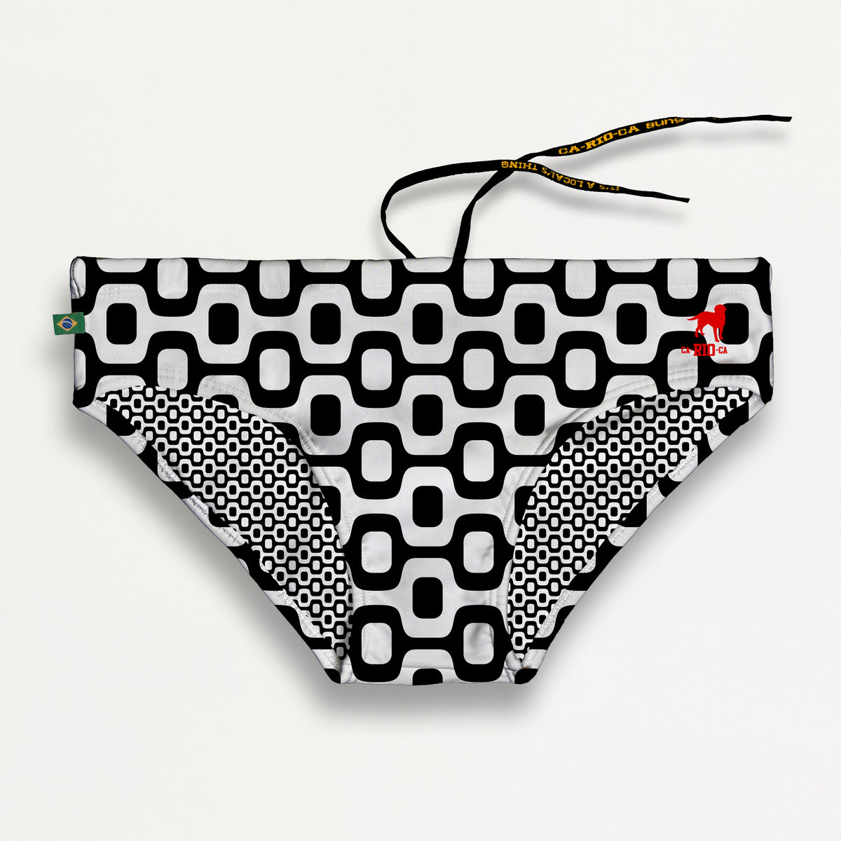 CA-RIO-CA BLACK & WHITE  PAVEMENT SUNGA in Brief & Classic cut - Men's Designer Swimwear