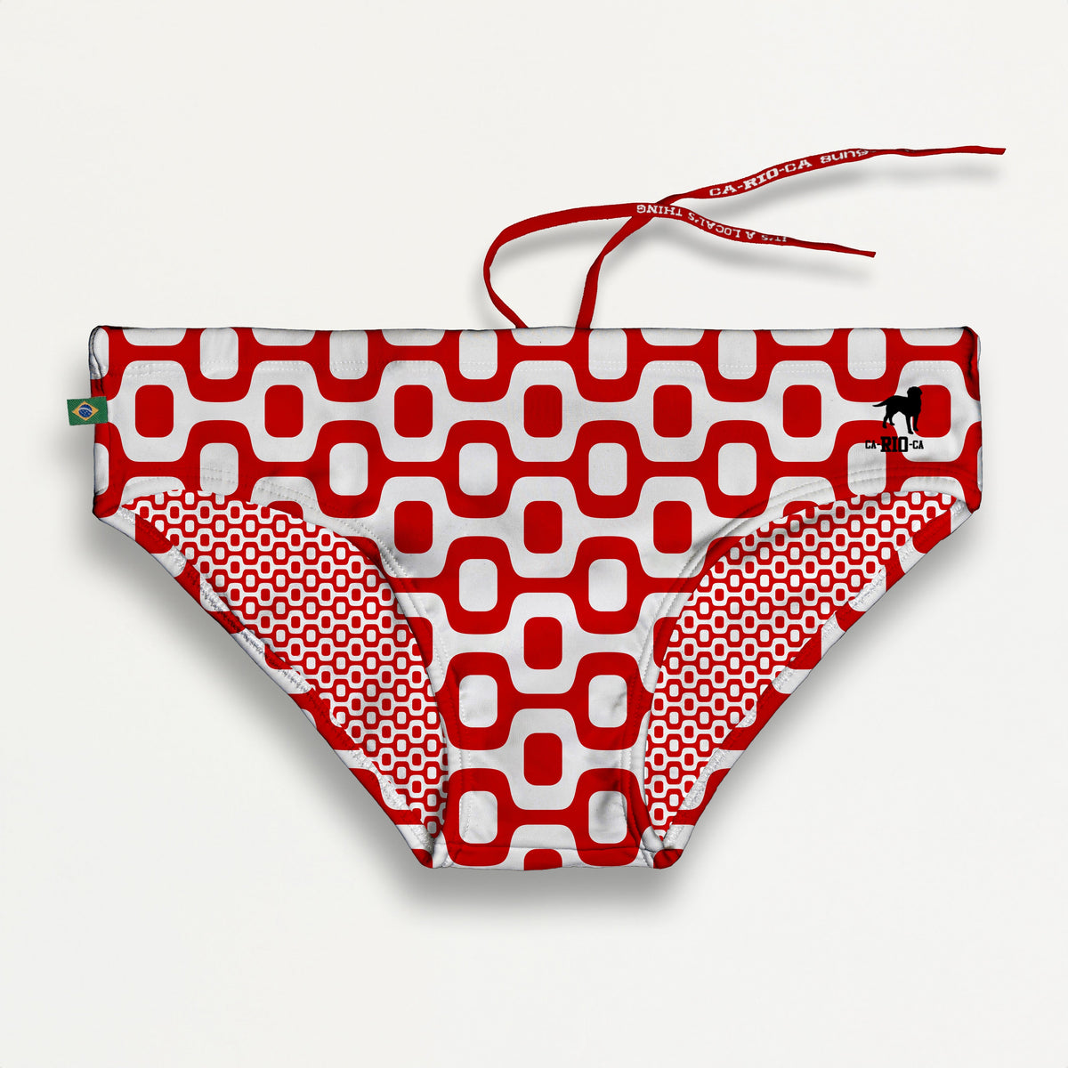 CA-RIO-CA RED & WHITE  PAVEMENT SUNGA in Brief & Classic cut - Men's Designer Swimwear