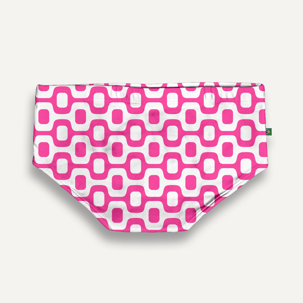 CA-RIO-CA PINK & WHITE  PAVEMENT SUNGA in Brief & Classic cut - Men's Designer Swimwear