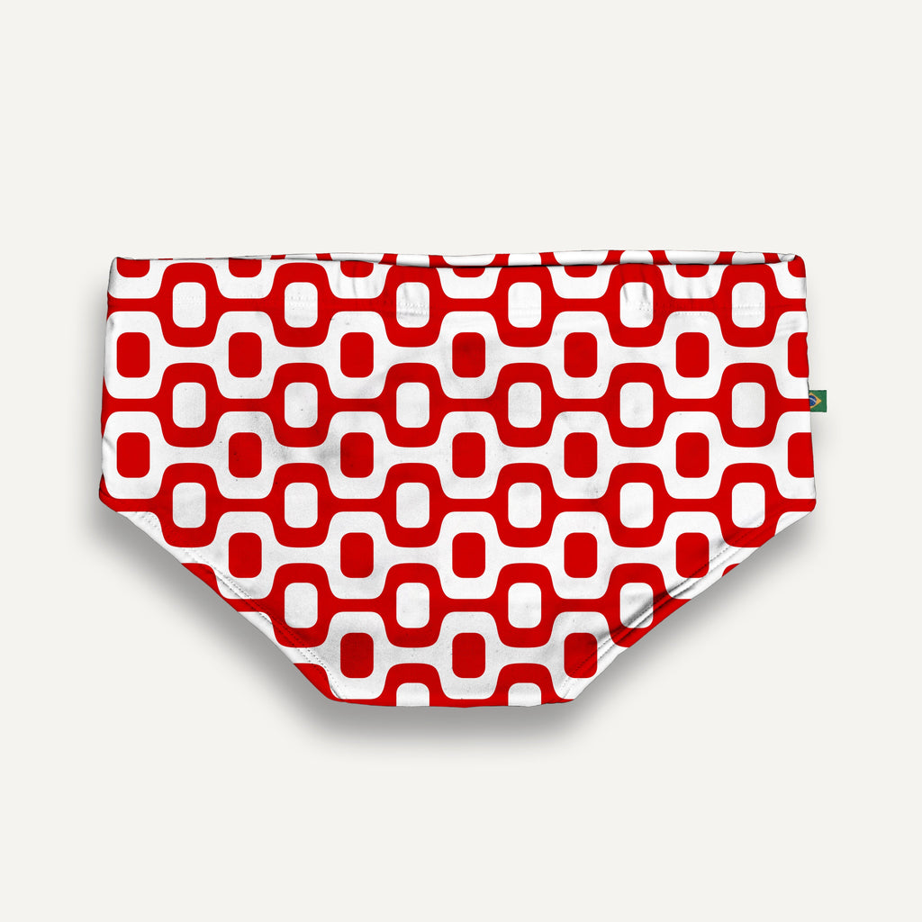 CA-RIO-CA RED & WHITE  PAVEMENT SUNGA in Brief & Classic cut - Men's Designer Swimwear