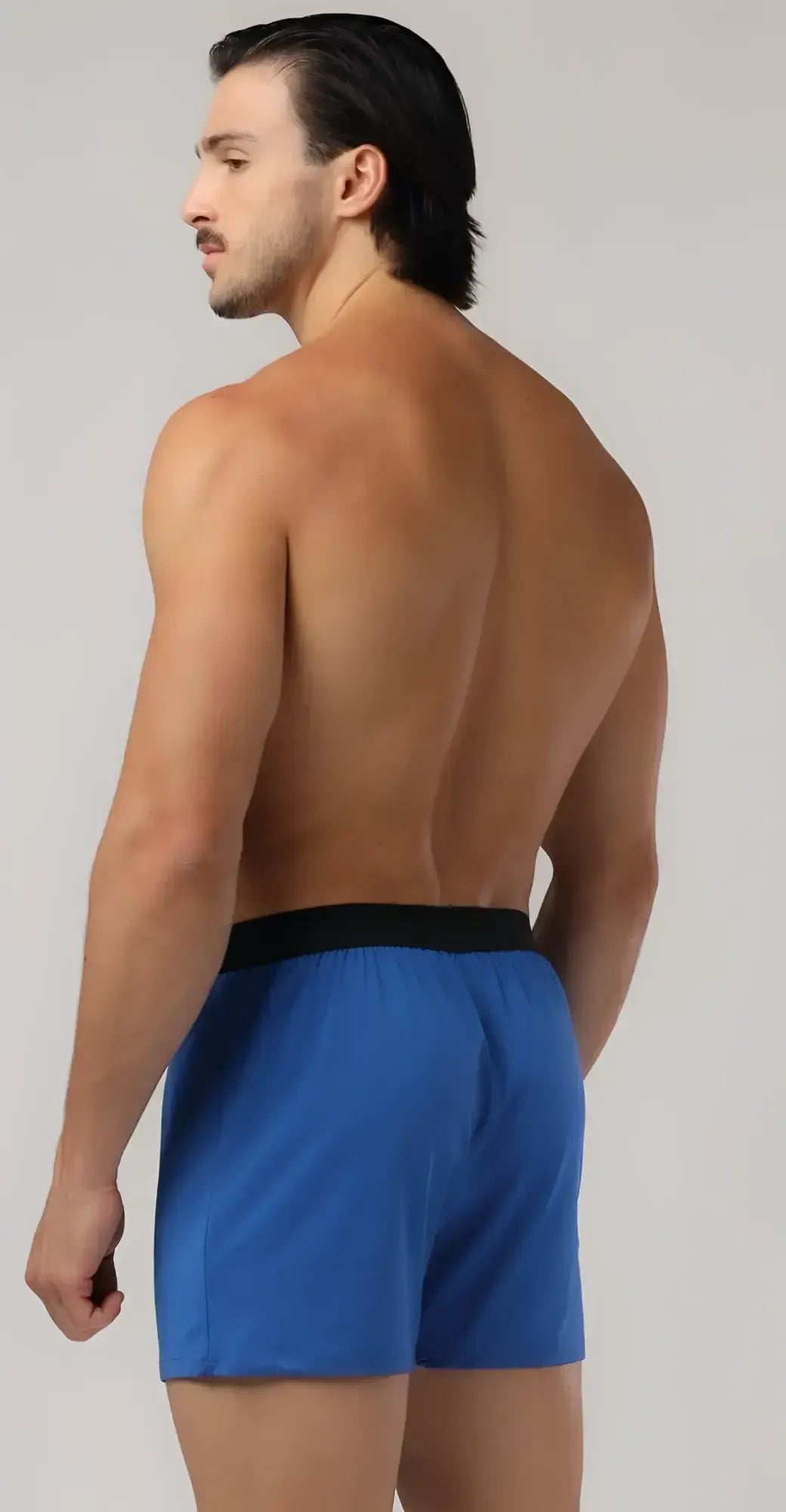 Modern boxer blue boxer shorts with black elastic waistband soft breathable fabric for comfortable everyday wear