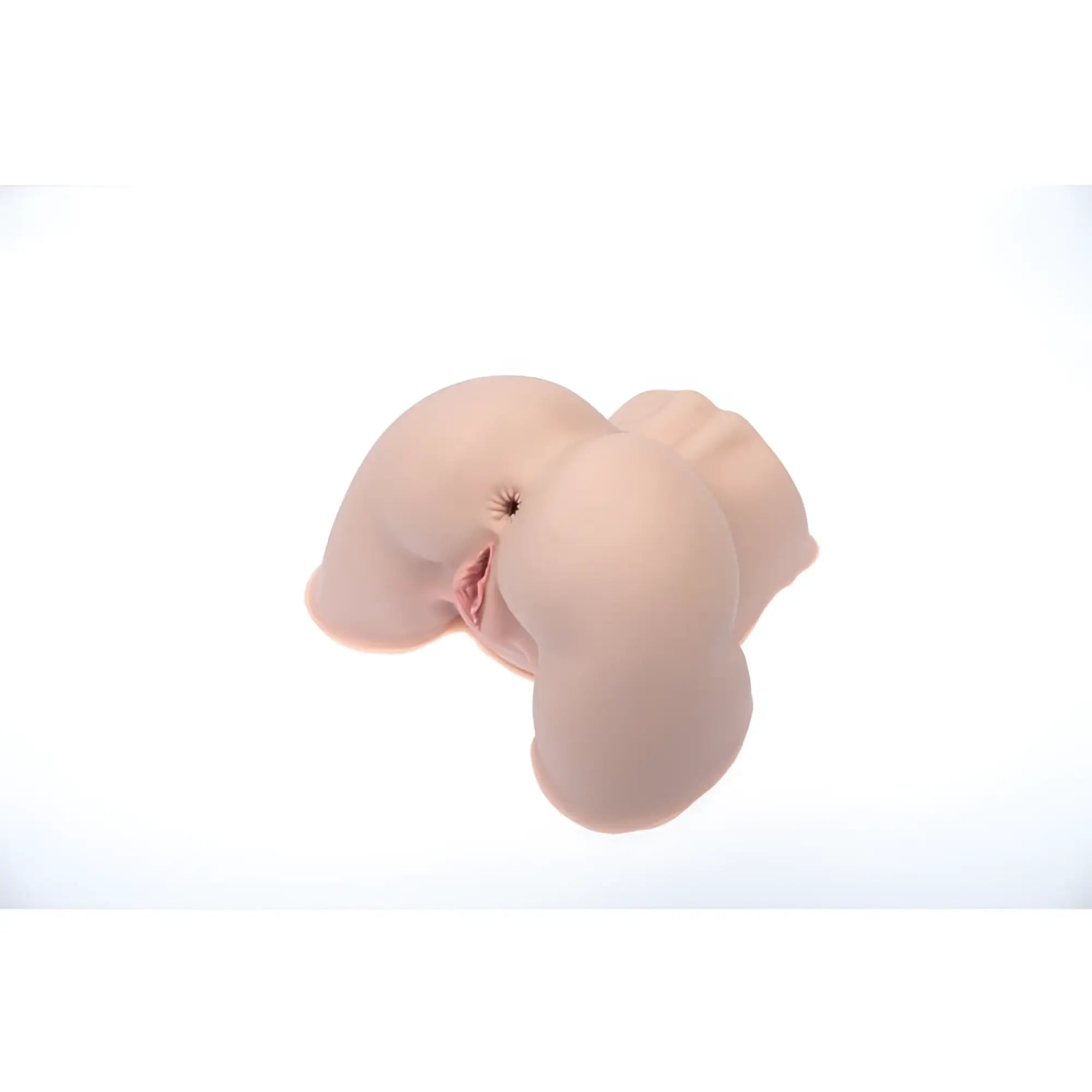 Beige silicone naked factory kate doggy style mini hip adult toy with realistic design and textured surface
