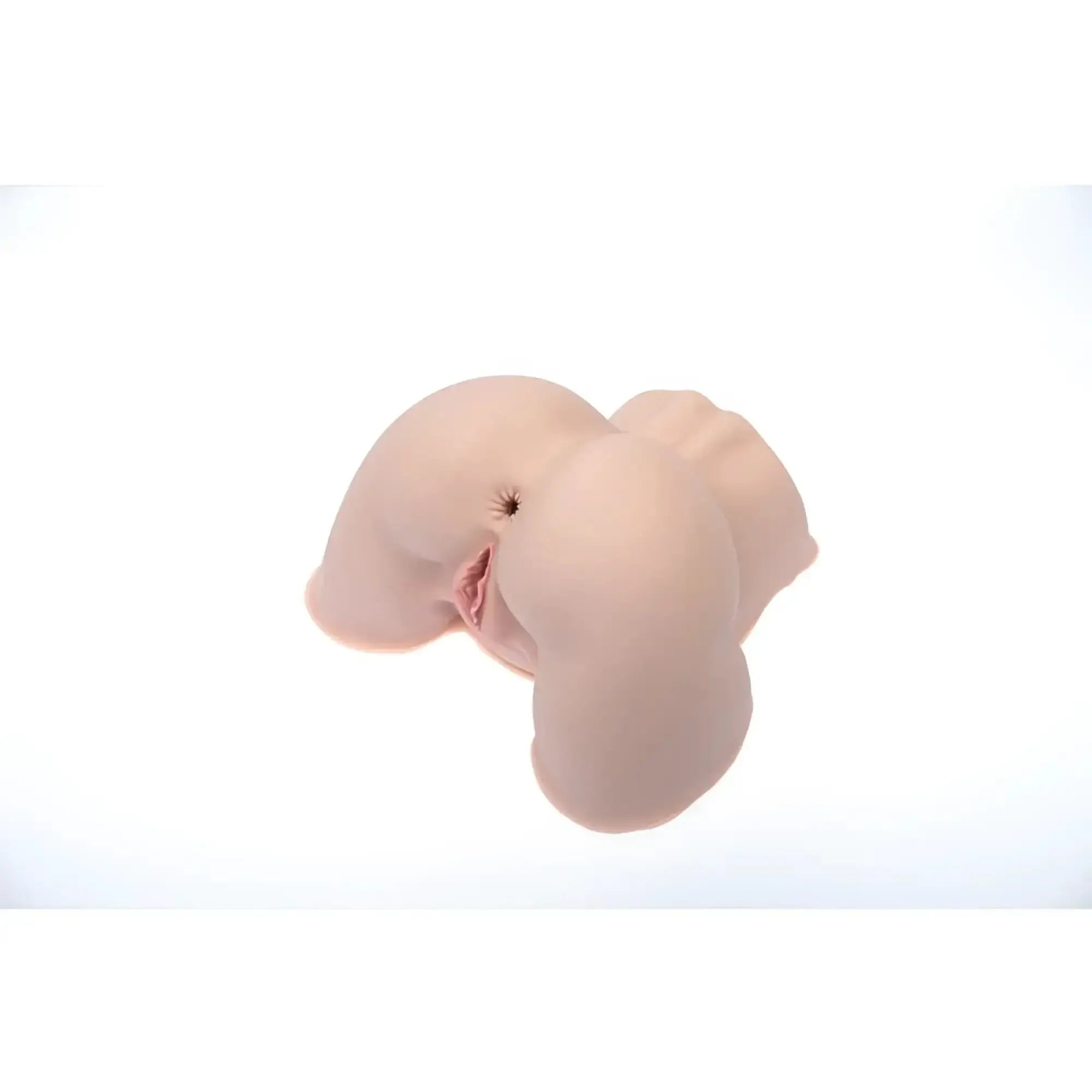 Beige silicone naked factory kate doggy style mini hip adult toy with realistic design and textured surface