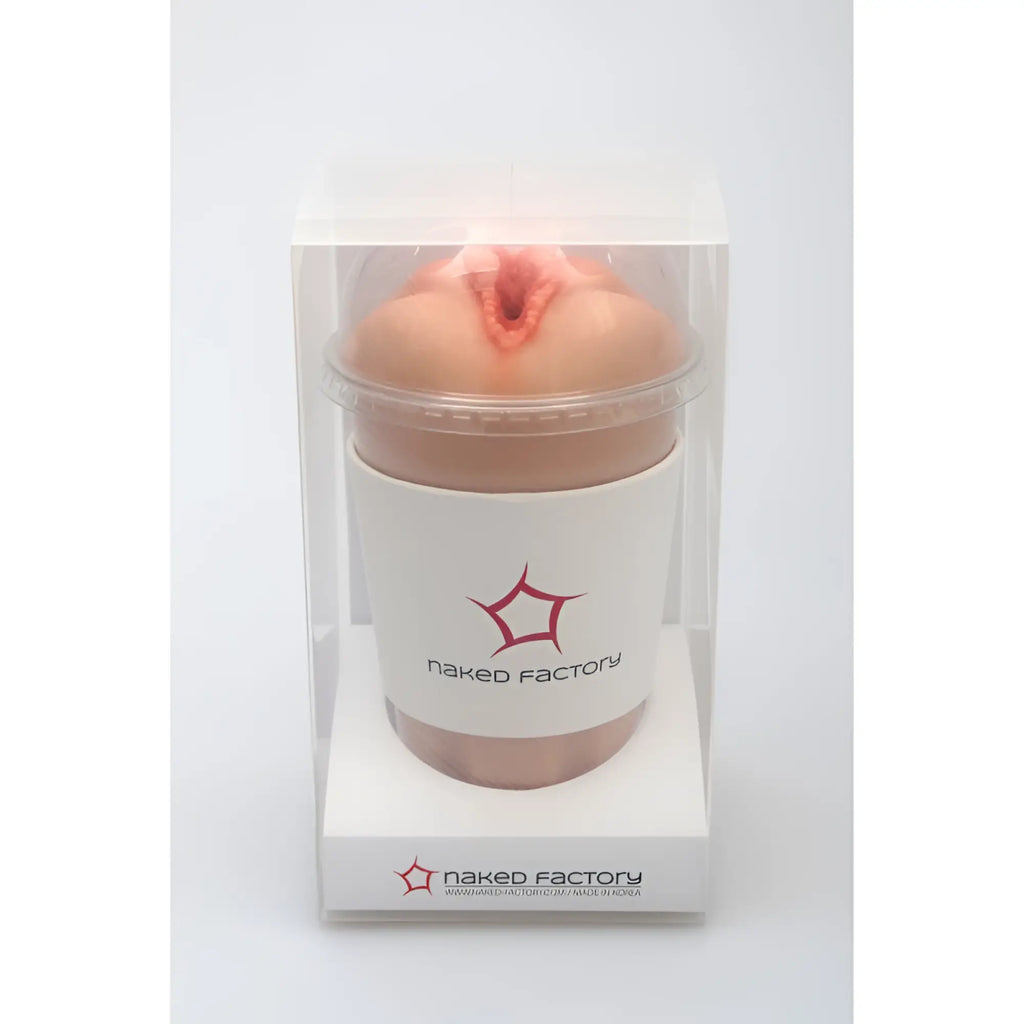 Beige silicone covered naked factory pussy masturbator blair with realistic design and pinkish red internal detailing