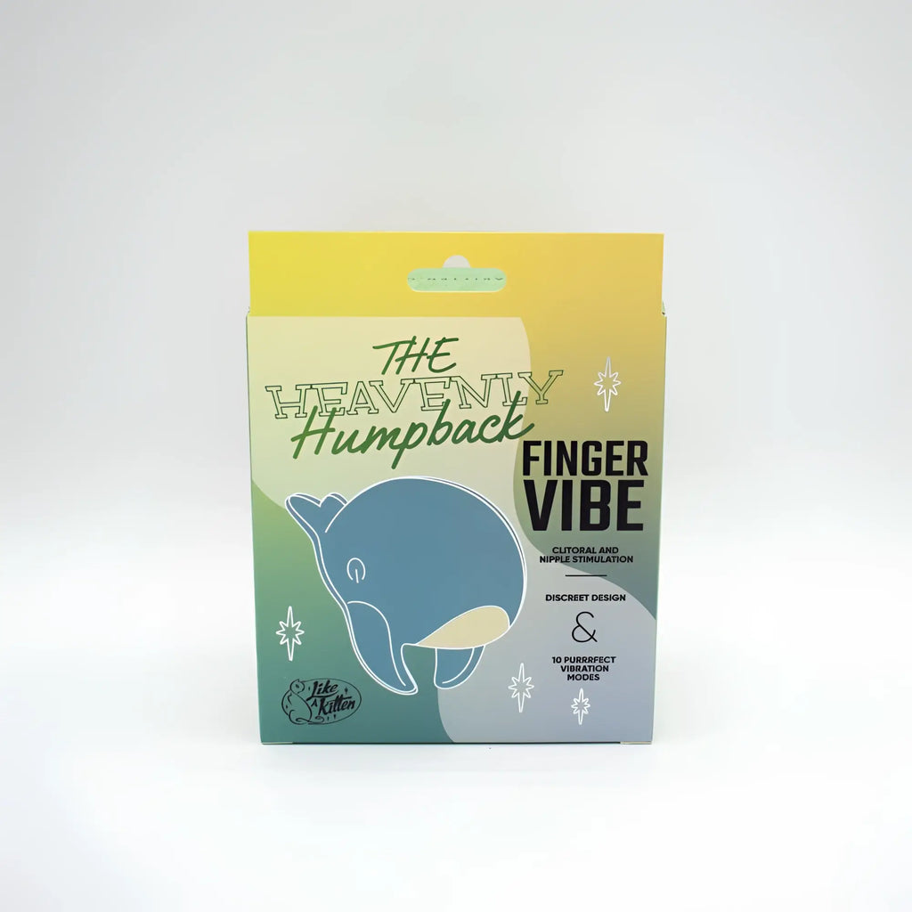 The heavenly humpback finger bullet vibrator by idle kitten is a sleek blue whale-shaped device for clitoral and nipple stimulation