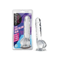 Naturally yours 8 inch crystalline dildo made of clear transparent silicone with textured grip and rounded base