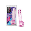 Naturally yours 8 inch crystalline dildo rose by blush in translucent pink with rounded base and textured surface