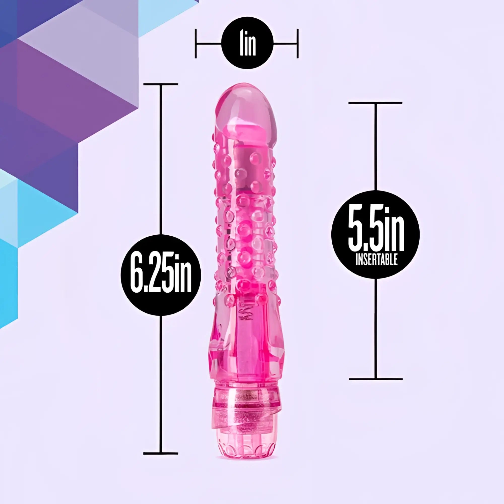 Naturally yours bump n grind pink translucent plastic vibrator with textured ridges and rounded tip for stimulation