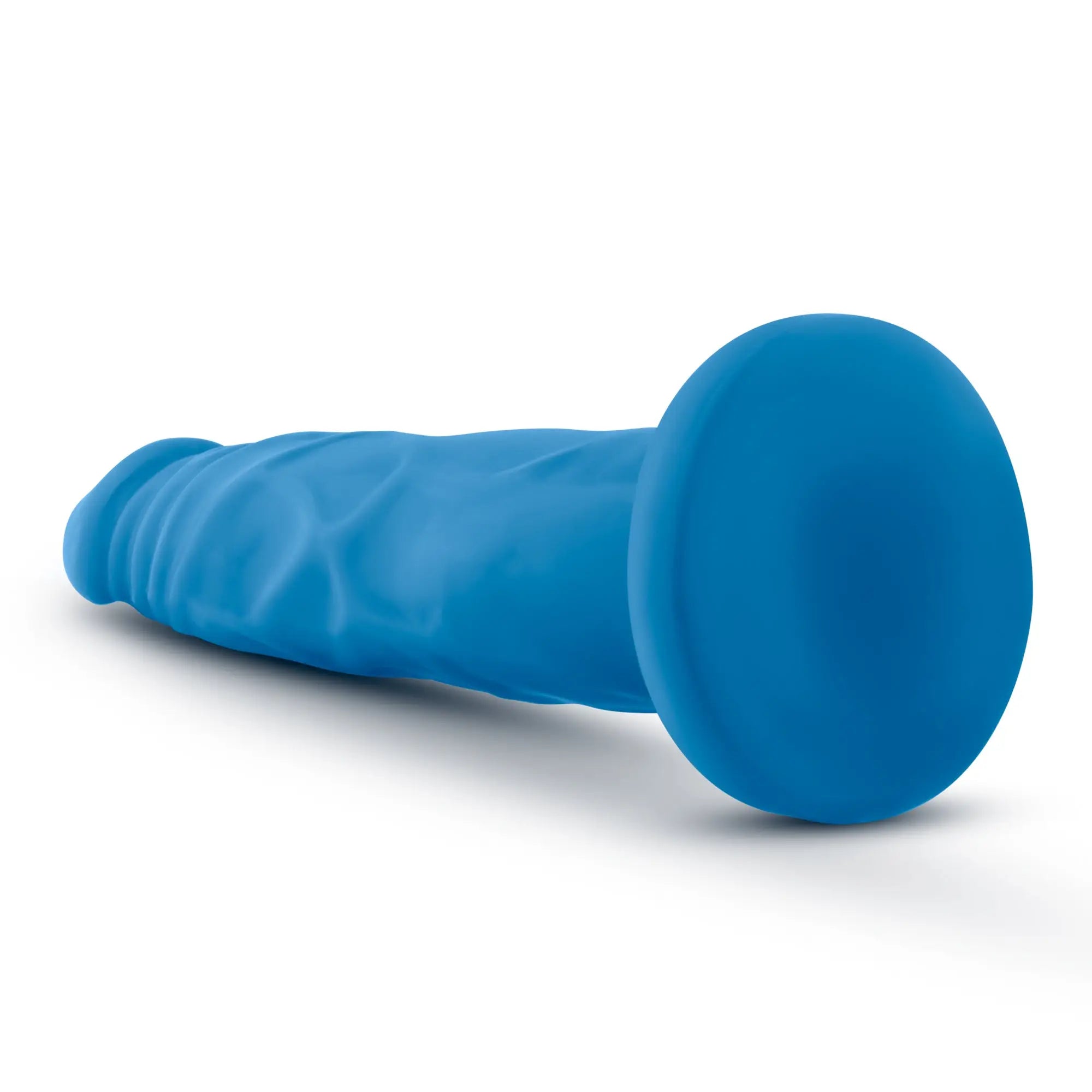 Neo neo dual density cock 7.5in neon blue silicone dildo with textured surface and rounded head