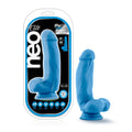 Neo Elite 7 inch silicone dual density dildo with soft balls in neon blue by Blush