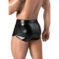 Noir frenzy shorts l black patent leather high waisted shorts with a glossy finish