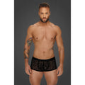 Black leopard-print lace briefs showcasing the back side in noir leopard flock short shorts s style