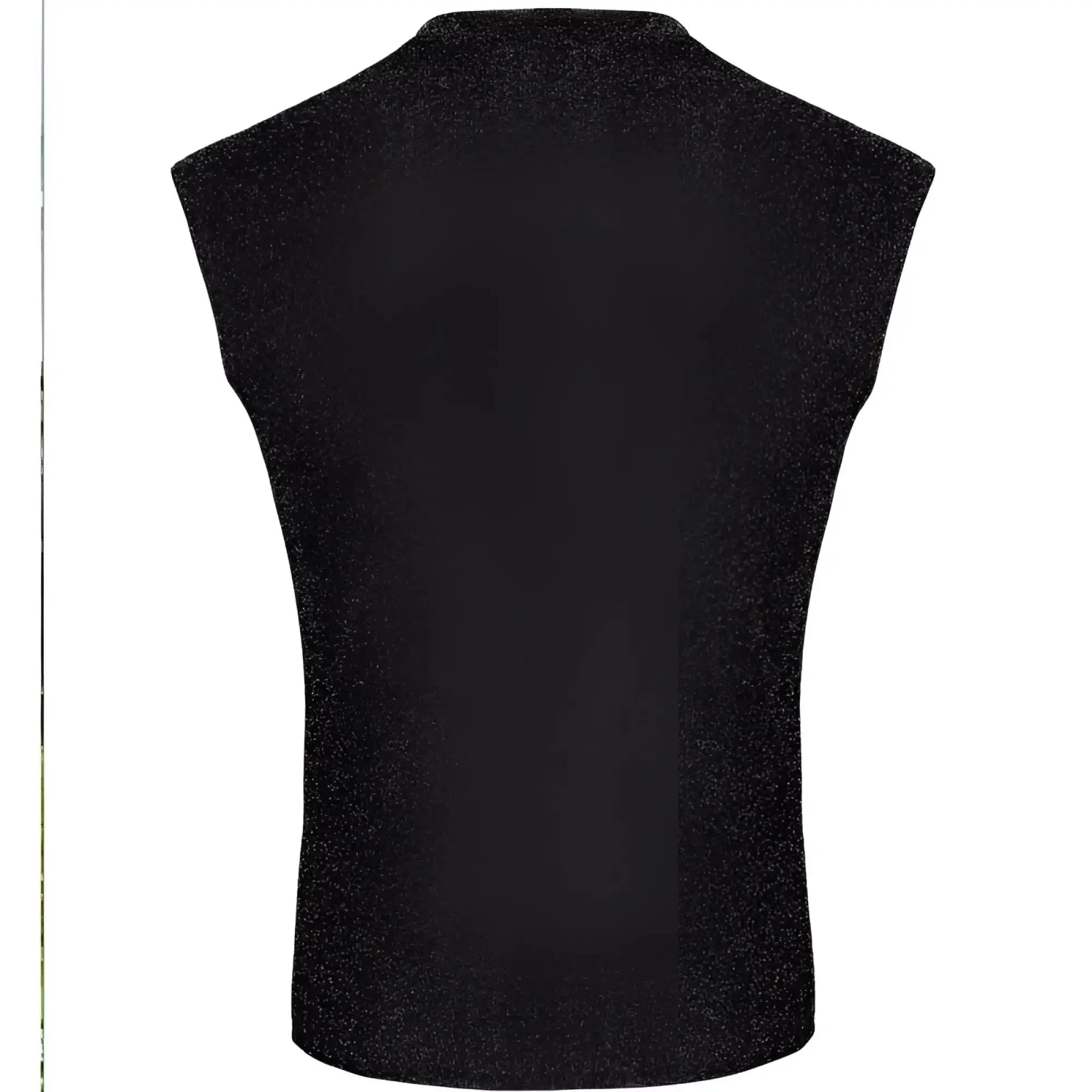 Black textured knit sleeveless vest noir onyx skin tank l with breathable fabric for stylish layering and comfort