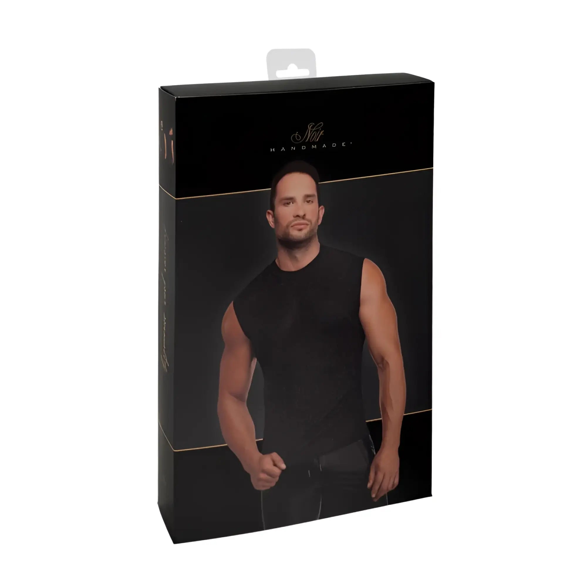 Black sleeveless fitted tank top with sleek form-fitting design from noir onyx skin tank s collection