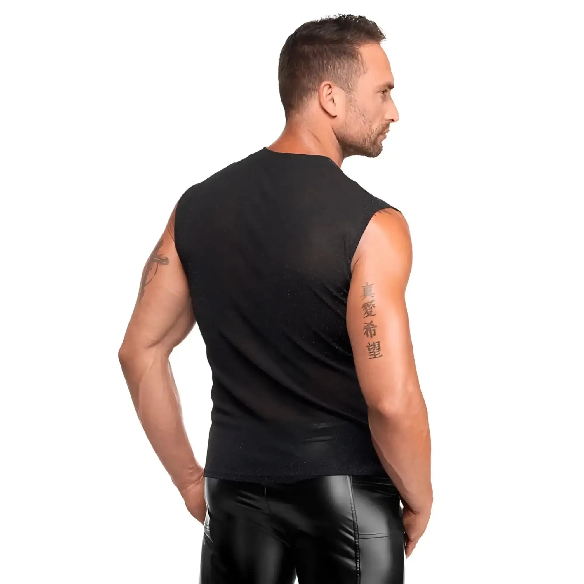 Black sleeveless top noir onyx skin tank xl with subtle textured fabric perfect for casual wear