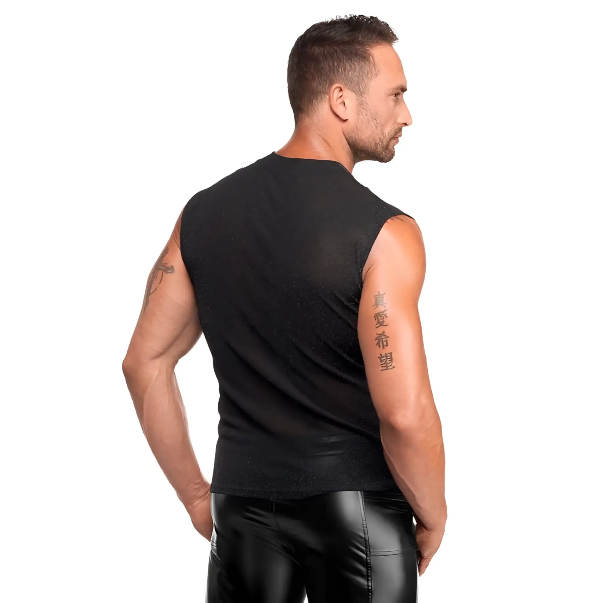Black sleeveless top noir onyx skin tank xl with subtle textured fabric perfect for casual wear