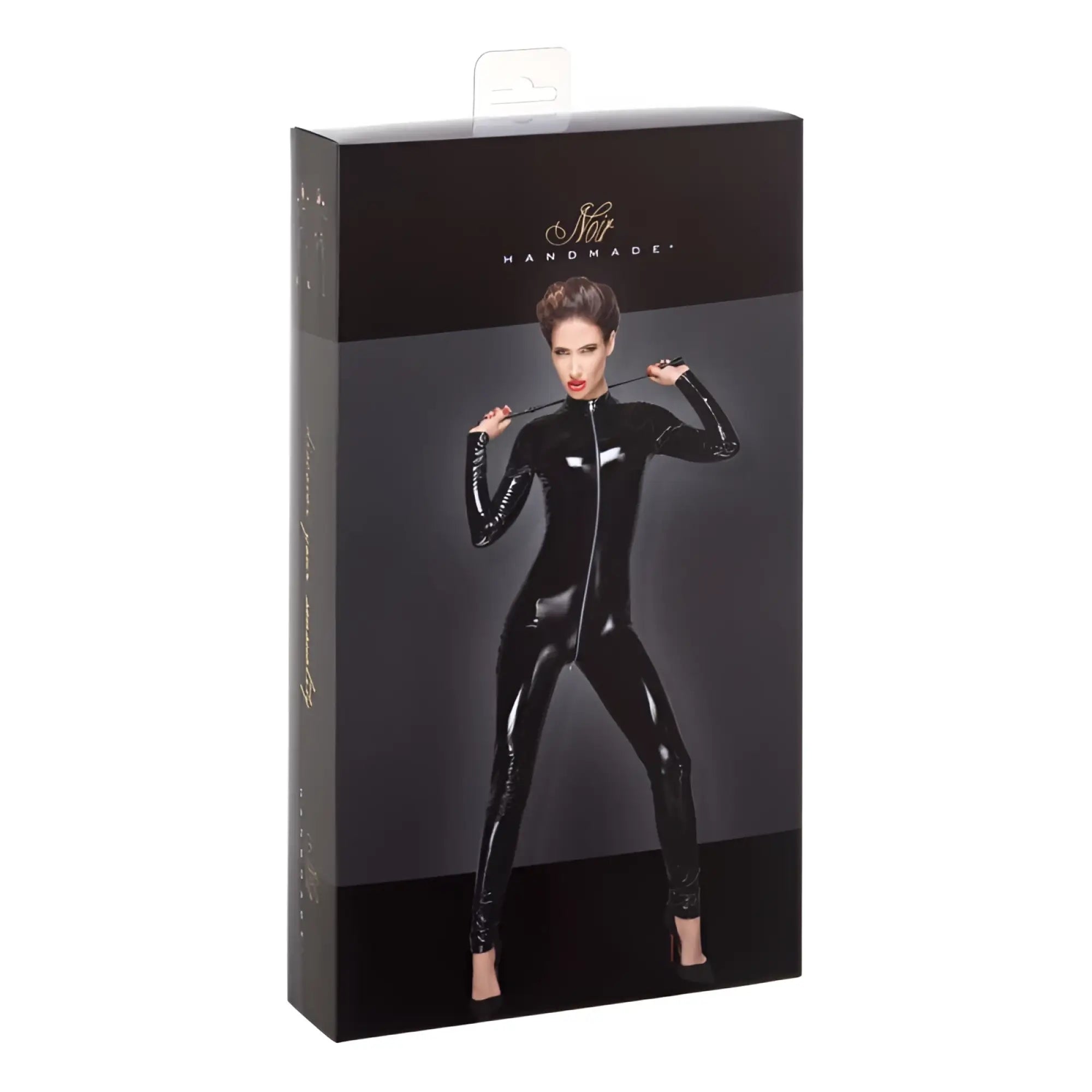Black glossy latex catsuit with front zipper and long sleeves noir pvc overall with 3 way zipper xl