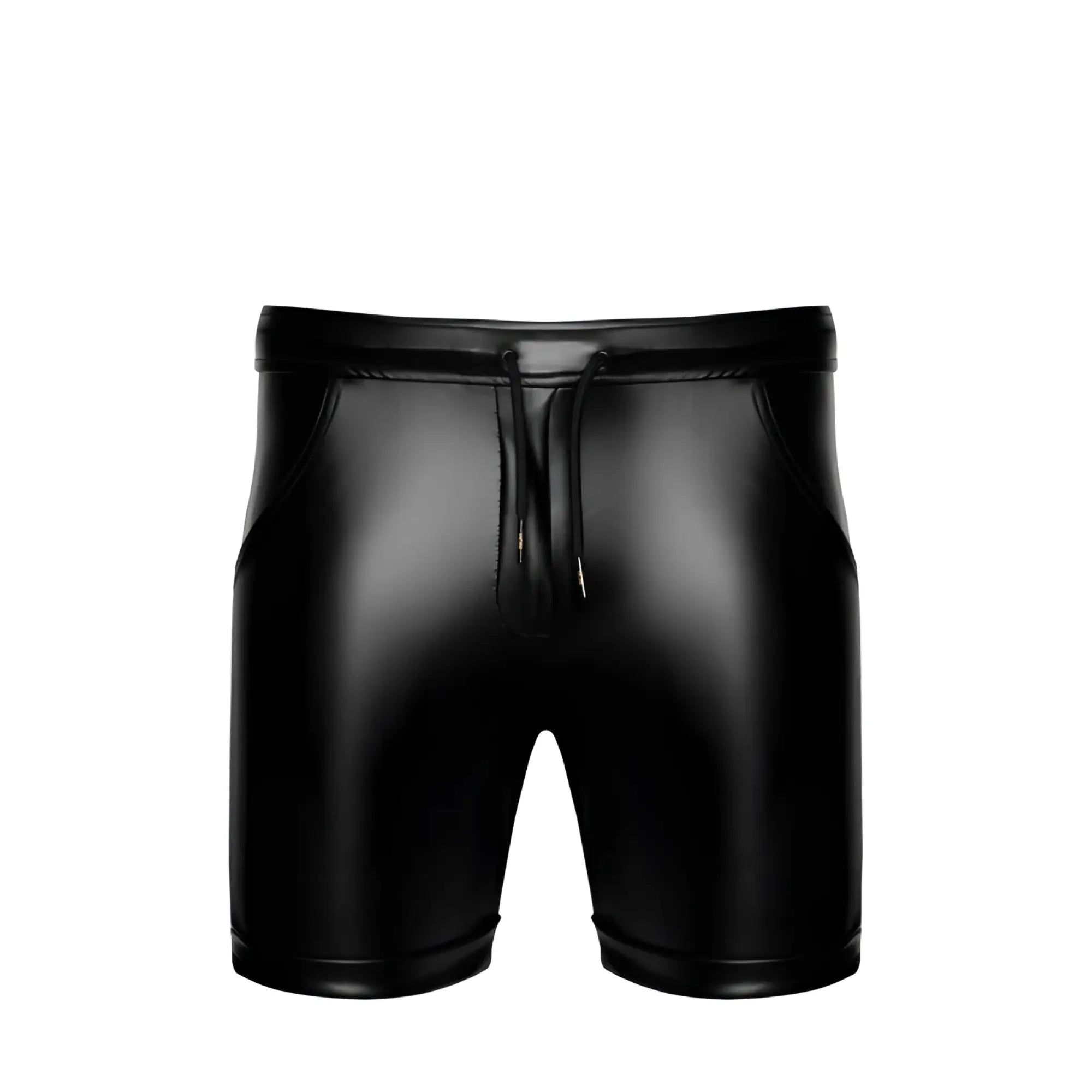 Noir rogue shorts xl in black glossy faux leather with a drawstring waistband for stylish casual wear