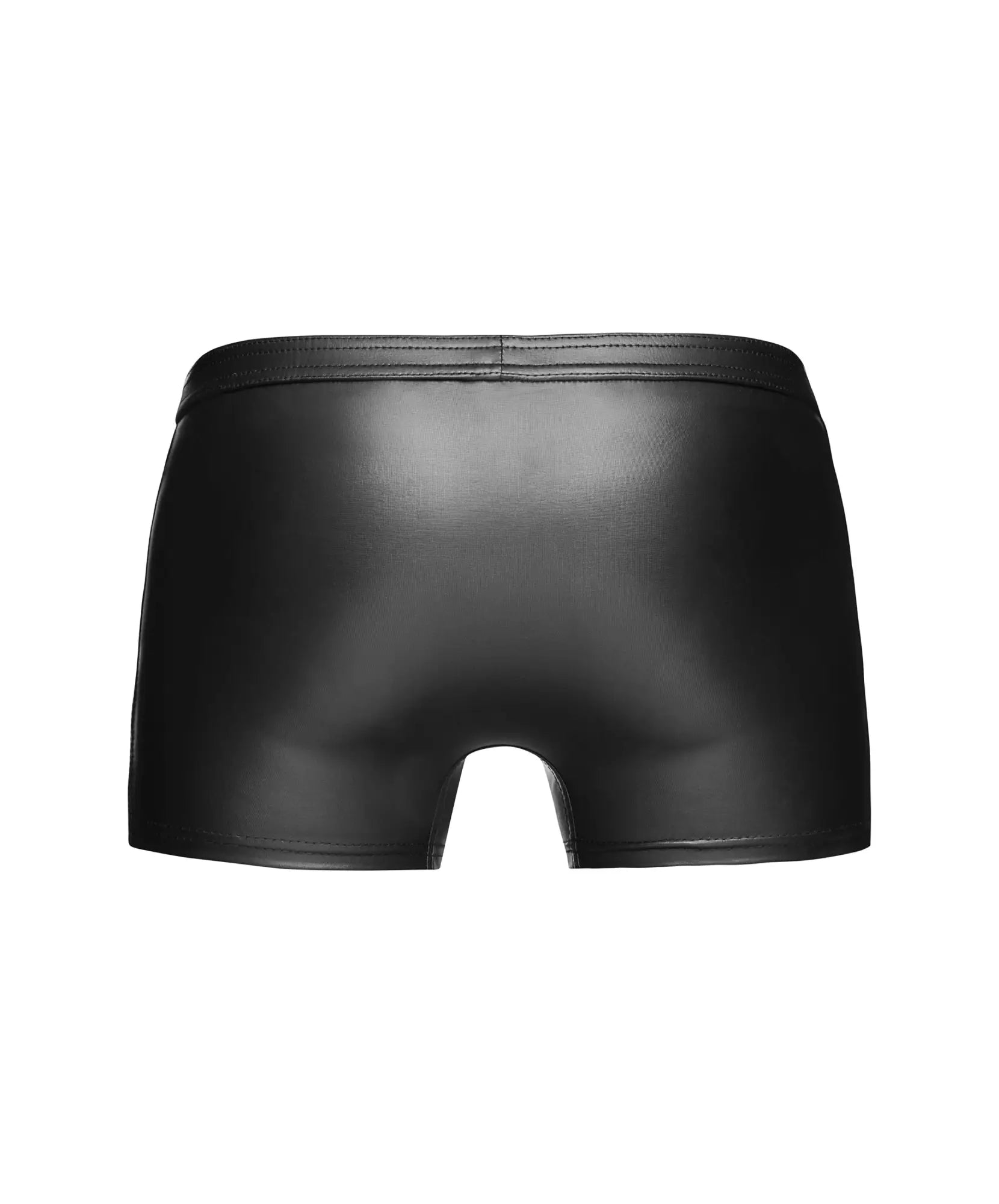 Noir sexy shorts in black glossy faux leather with a smooth sleek finish and snug fitting design