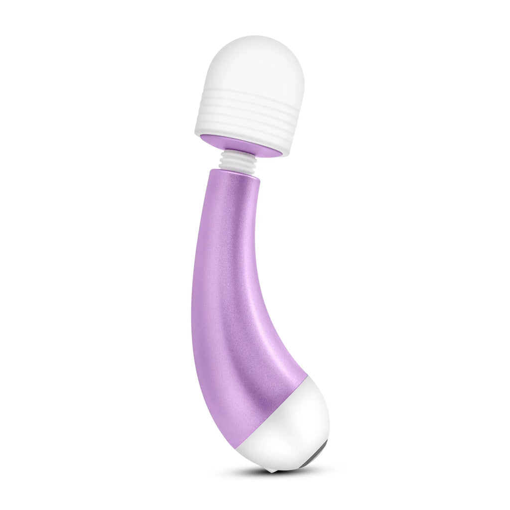 Noje noje w3 wisteria purple and white vibrating wand with a sleek curved handle and rounded head