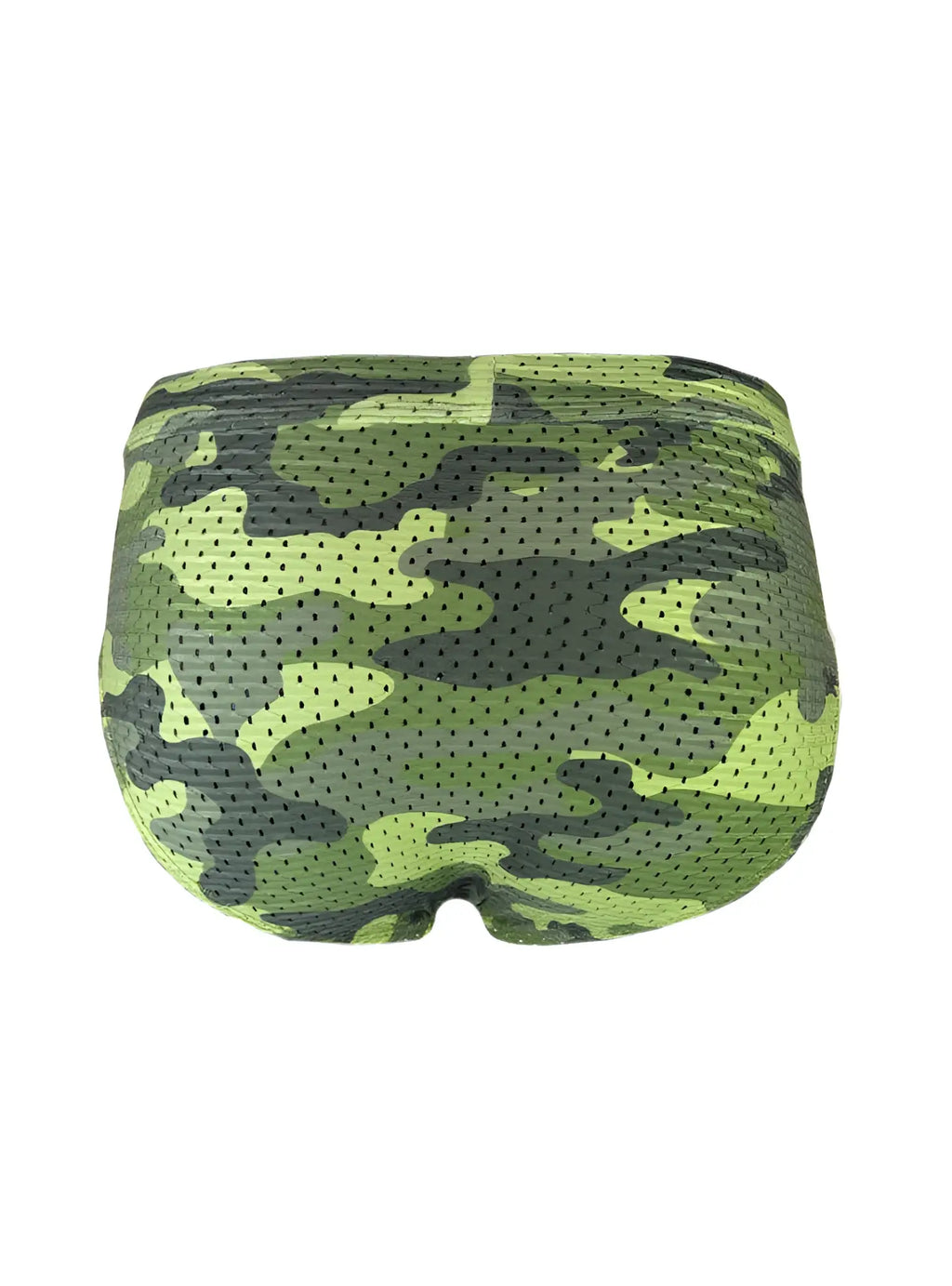 Nylux camo brief green and black camouflage patterned mesh briefs for breathable comfort and style