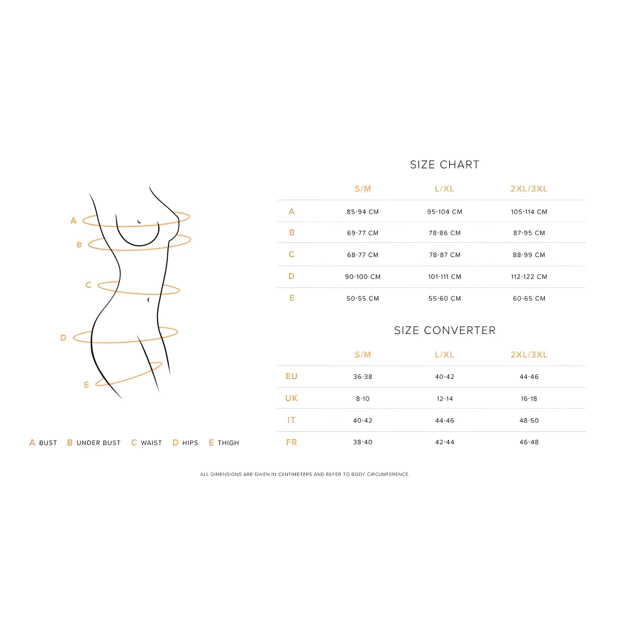 Size chart for obsessive d605 black dress showing measurements in cm and international sizes s/m l/xl and 2xl/3xl