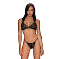 Black lace bra and thong set obscessive elisetta 2 pc set lxl featuring delicate sheer lace design