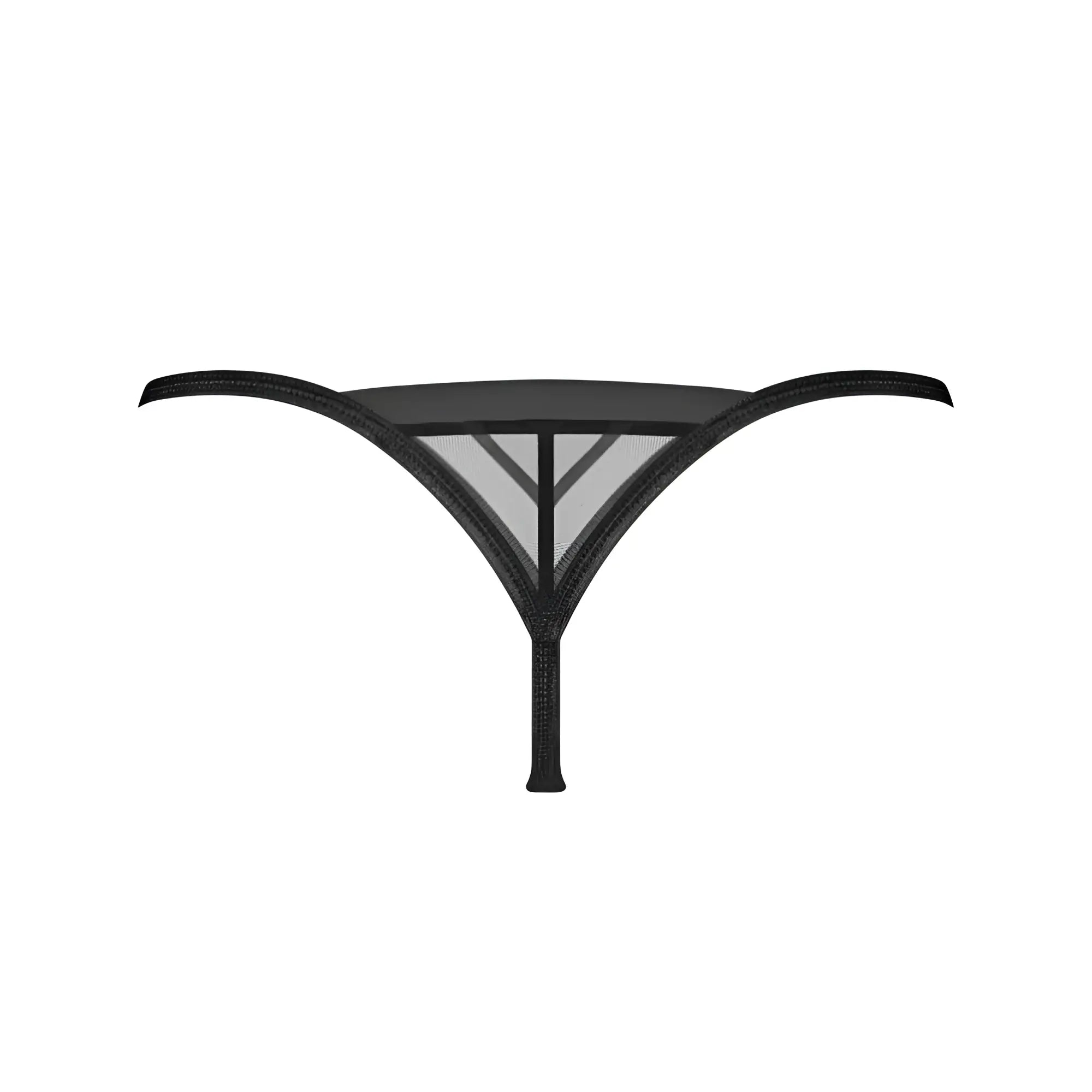Obsessive Lune Bellis thong M/L black mesh with sleek minimalist design and reinforced elastic straps visible from back side