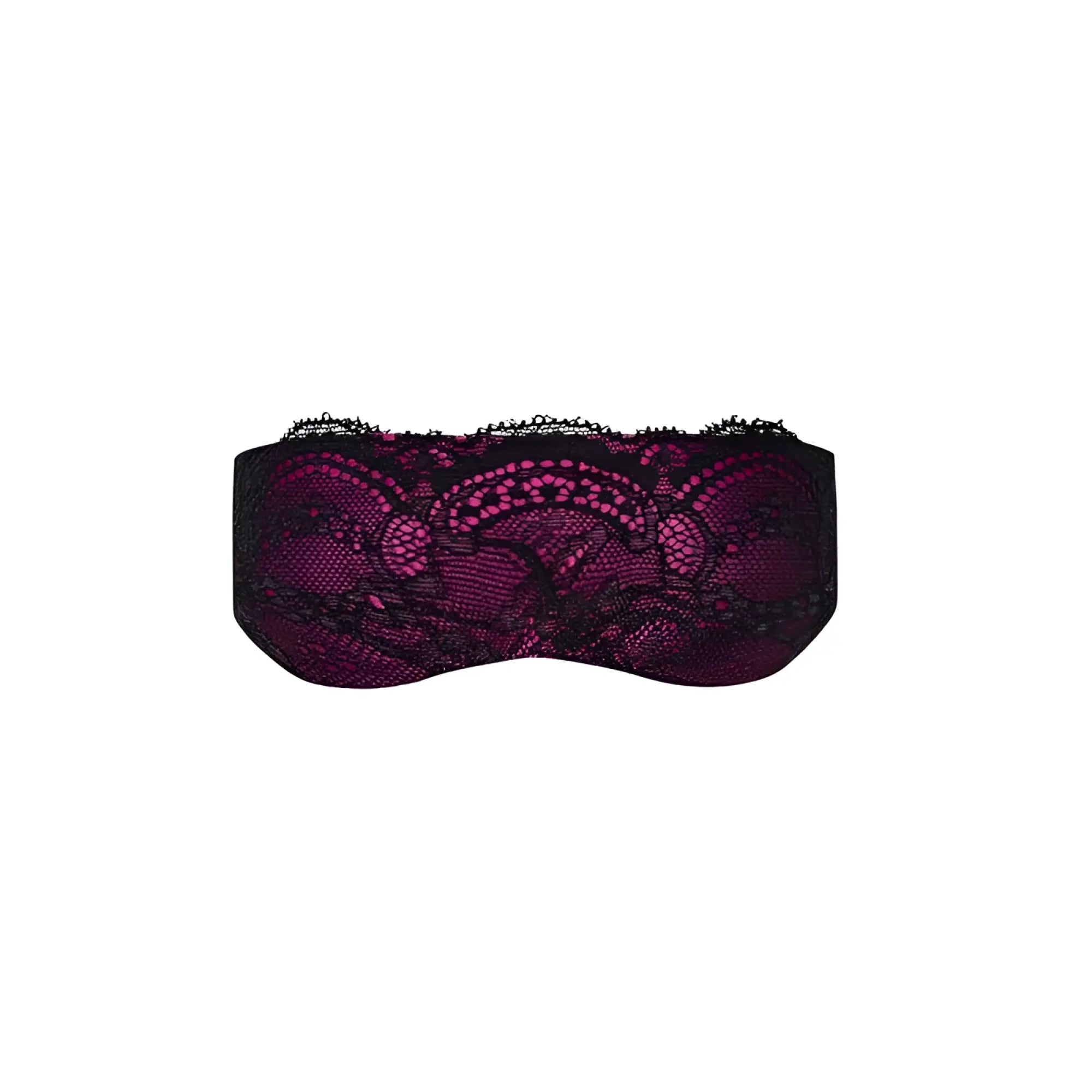 Obsessive Roseberry Mask one size black and deep purple lace eye mask with intricate floral patterns