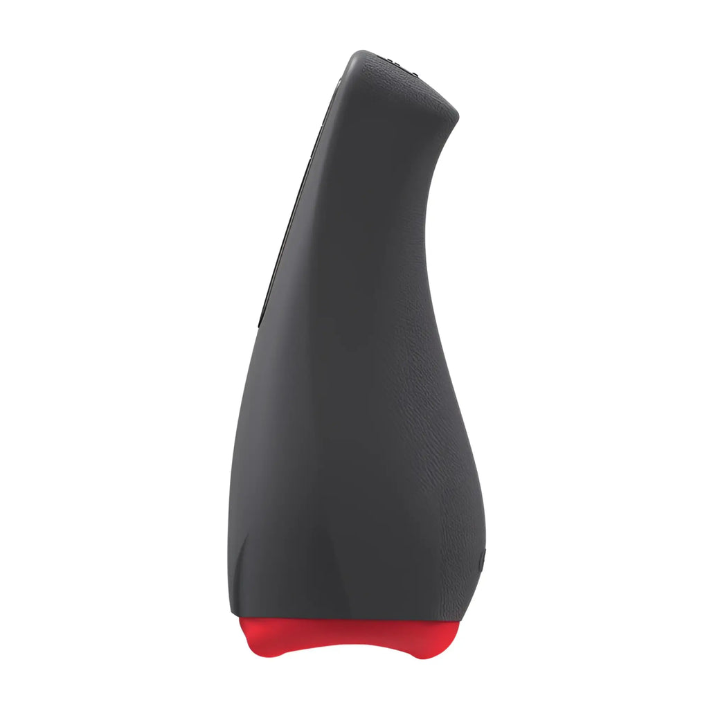 Black and red silicone covered otouch airturn 2 heating suction masturbator oral with a sleek ergonomic design