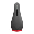 Gray and red silicone otouch airturn 2 heating suction masturbator oral with three control buttons on black panel