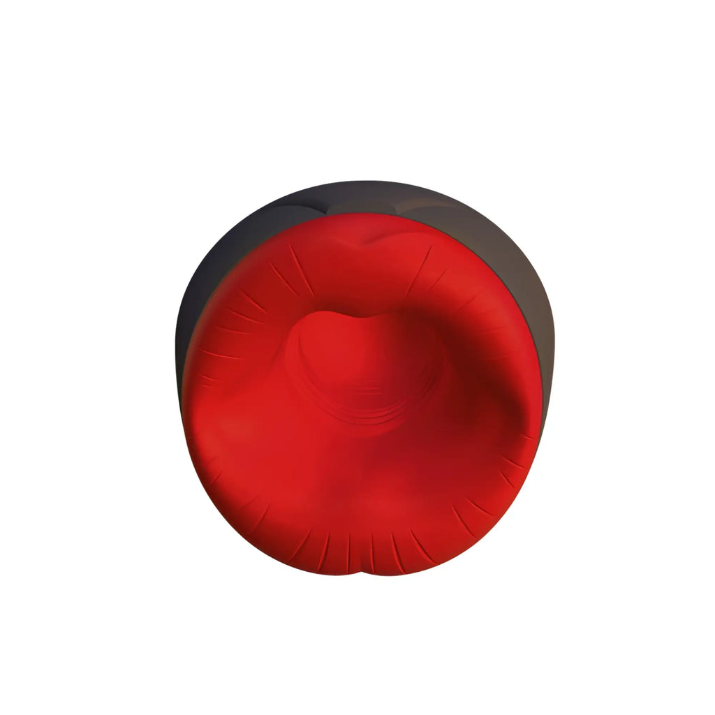 Airturn 2 heating suction masturbator oral featuring a red and black inflatable chair with heart-shaped indentation