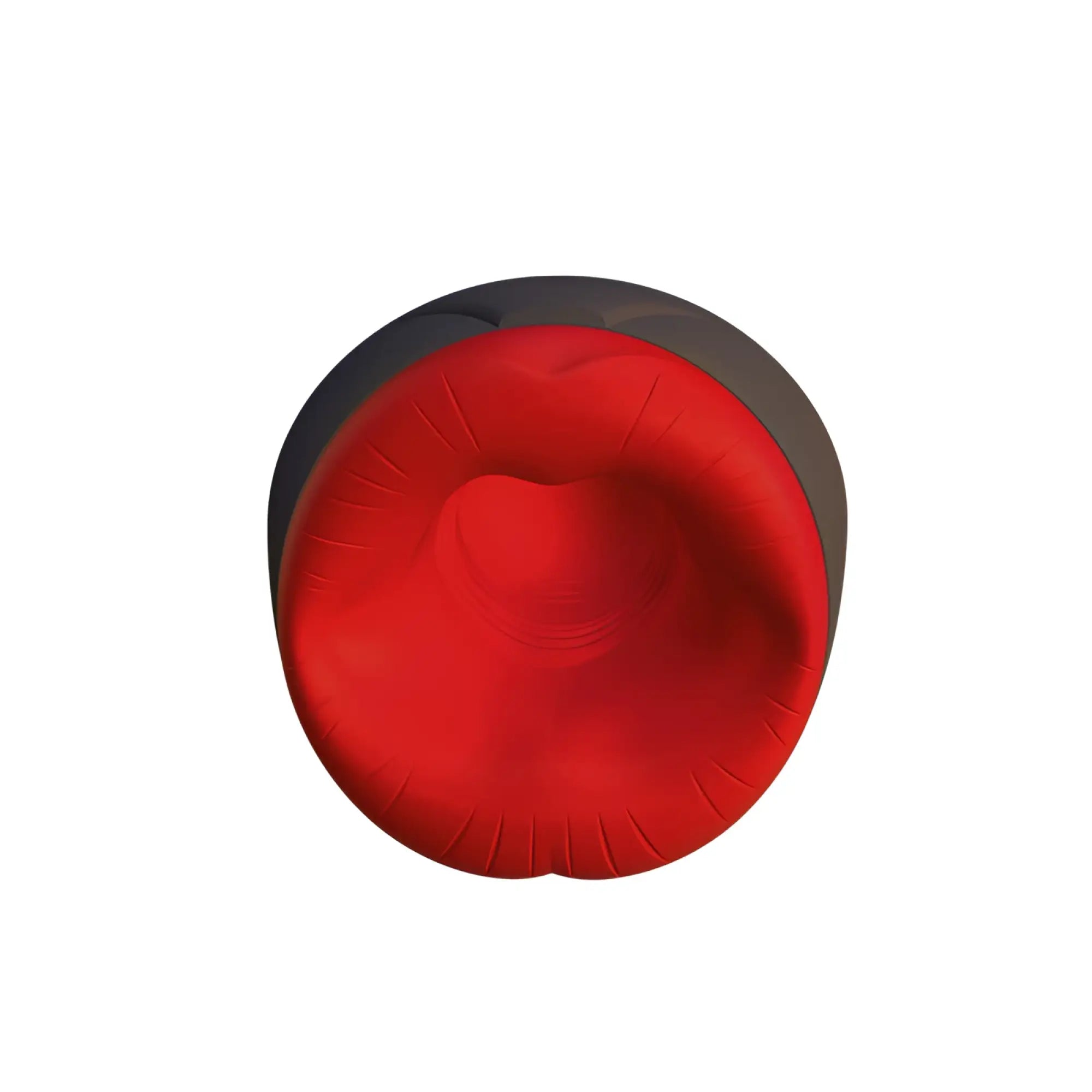 Airturn 2 heating suction masturbator oral featuring a red and black inflatable chair with heart-shaped indentation
