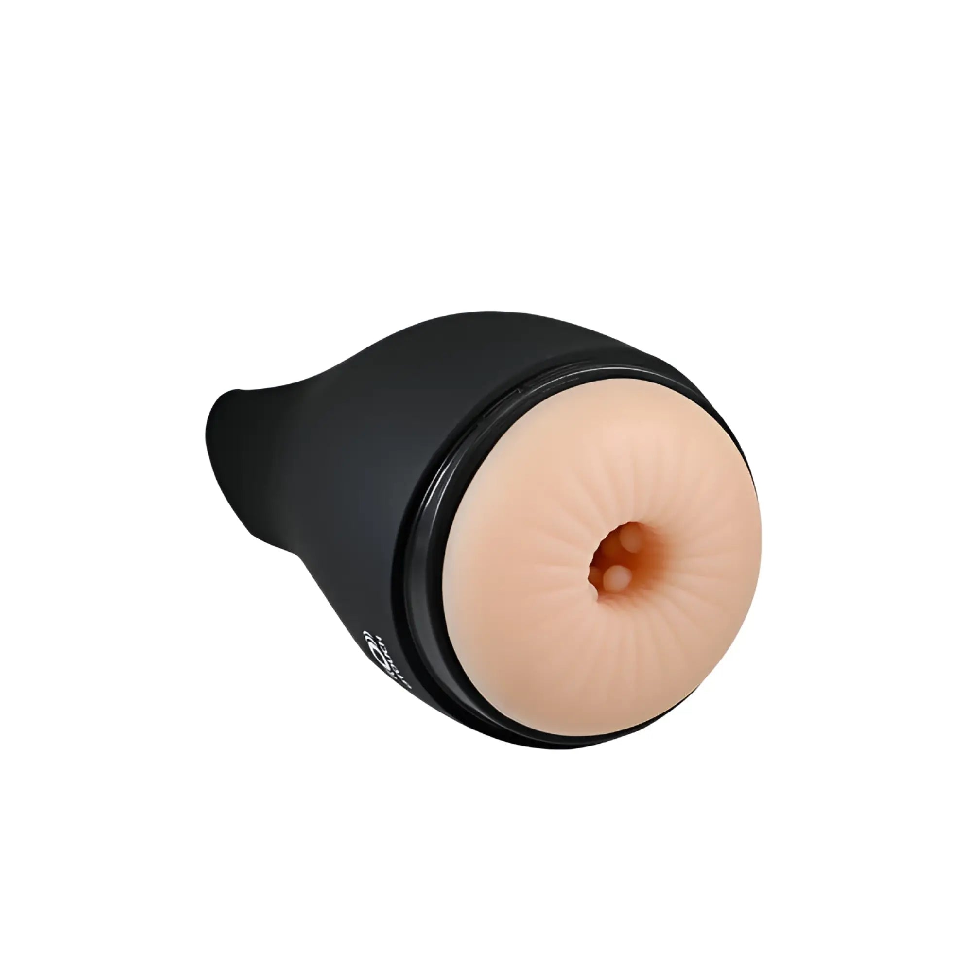 Black silicone cock ring with flesh-toned textured inner surface for OTouch Airturn 3 suction masturbator vaginal use