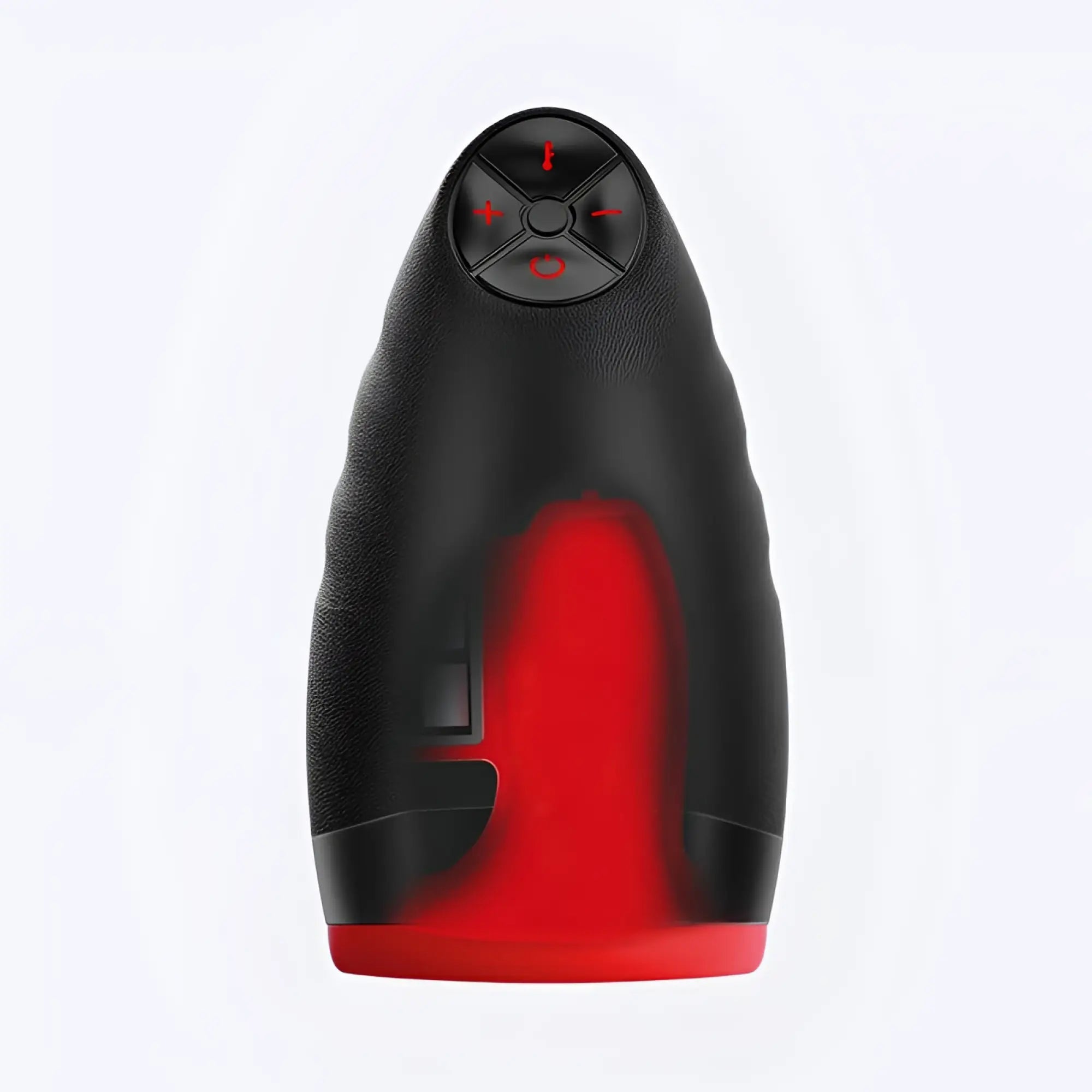 Otouch chiven oral sex heating masturbator black and red silicone with textured grip and illuminated control panel