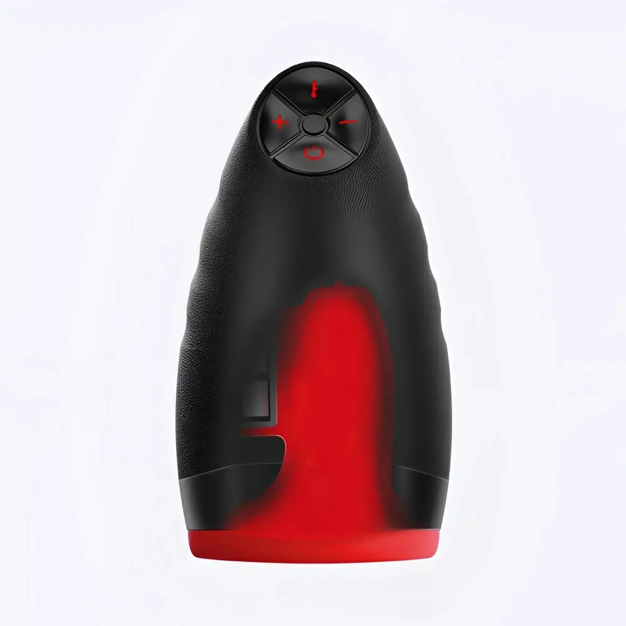 Otouch chiven oral sex heating masturbator black and red silicone with textured grip and illuminated control panel