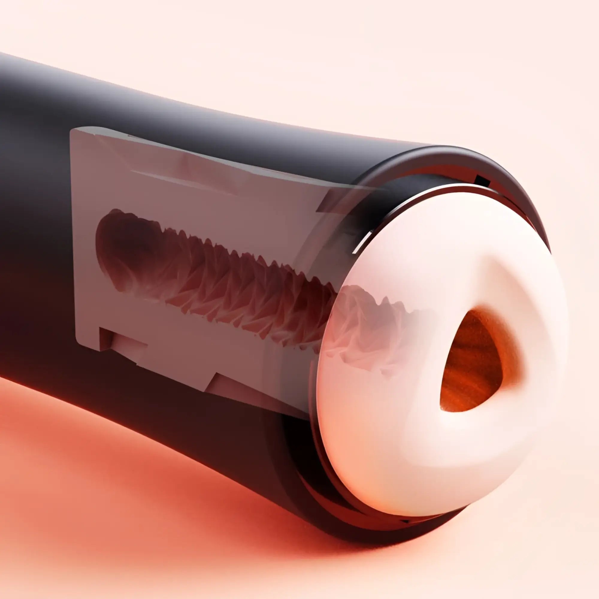 Black otouch inscup 2 contracting vibrating usb masturbator with translucent section revealing textured ridges