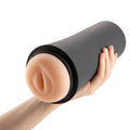 Black cylindrical vibrating USB masturbator with peach silicone head and realistic lips otouch inscup 2 contracting design