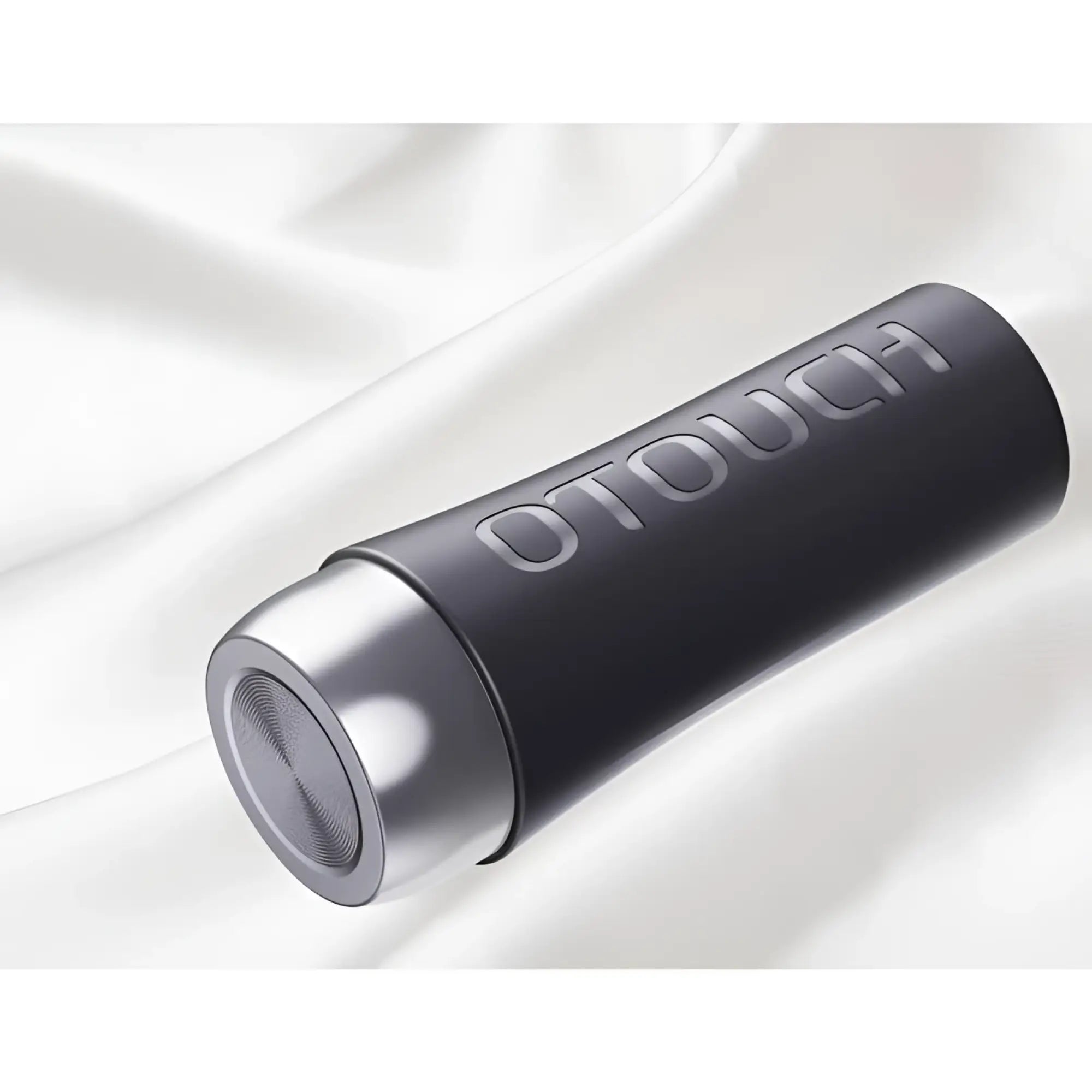 Black matte finish otouch travel mug with silver metallic lid and textured grip for the otouch inscup 2 vibrating usb masturbator