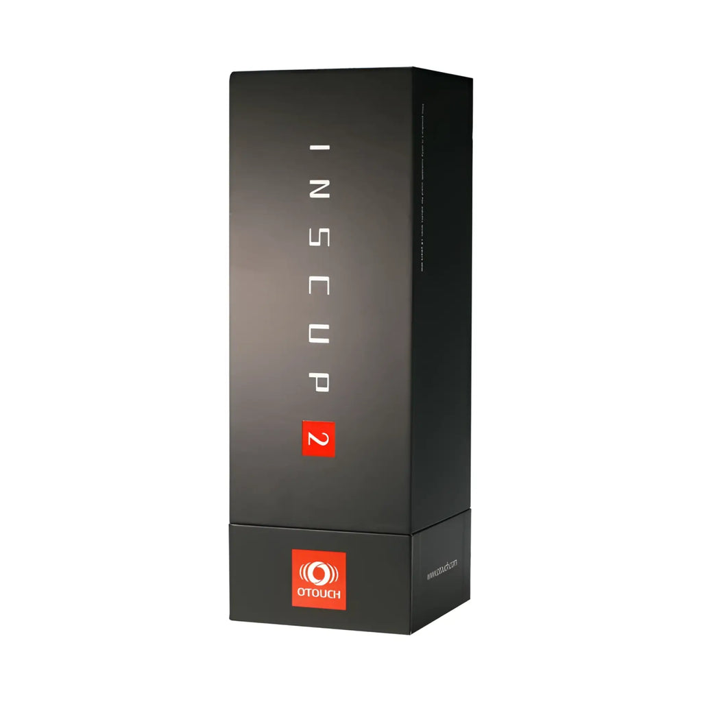 Black rectangular OTouch Inscup 2 contracting vibrating USB masturbator box with white vertical text and orange emblem