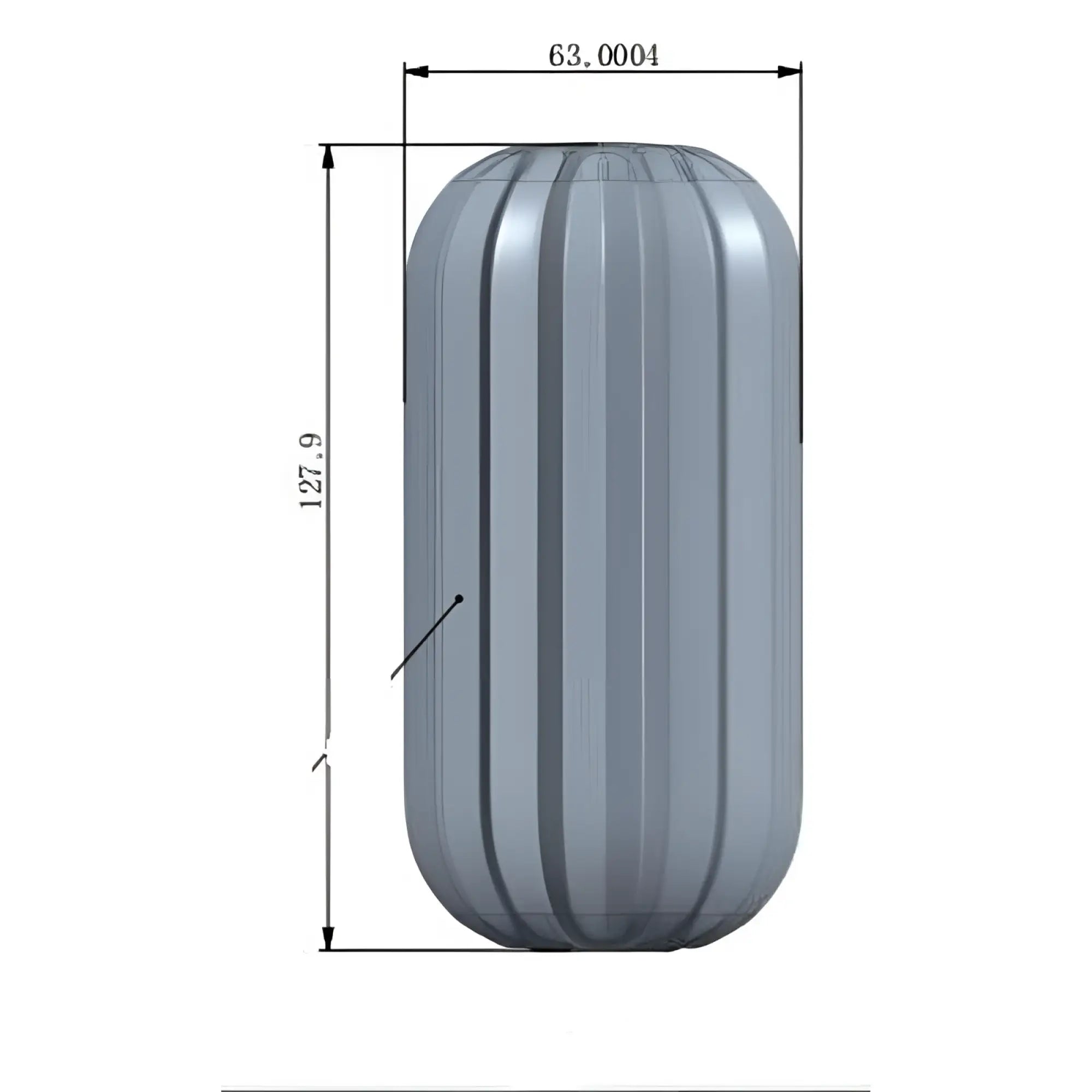 Otouch ripple masturbation sleeve gray ribbed silicone cylinder with vertical grooves 127.9 mm tall and 63 mm diameter
