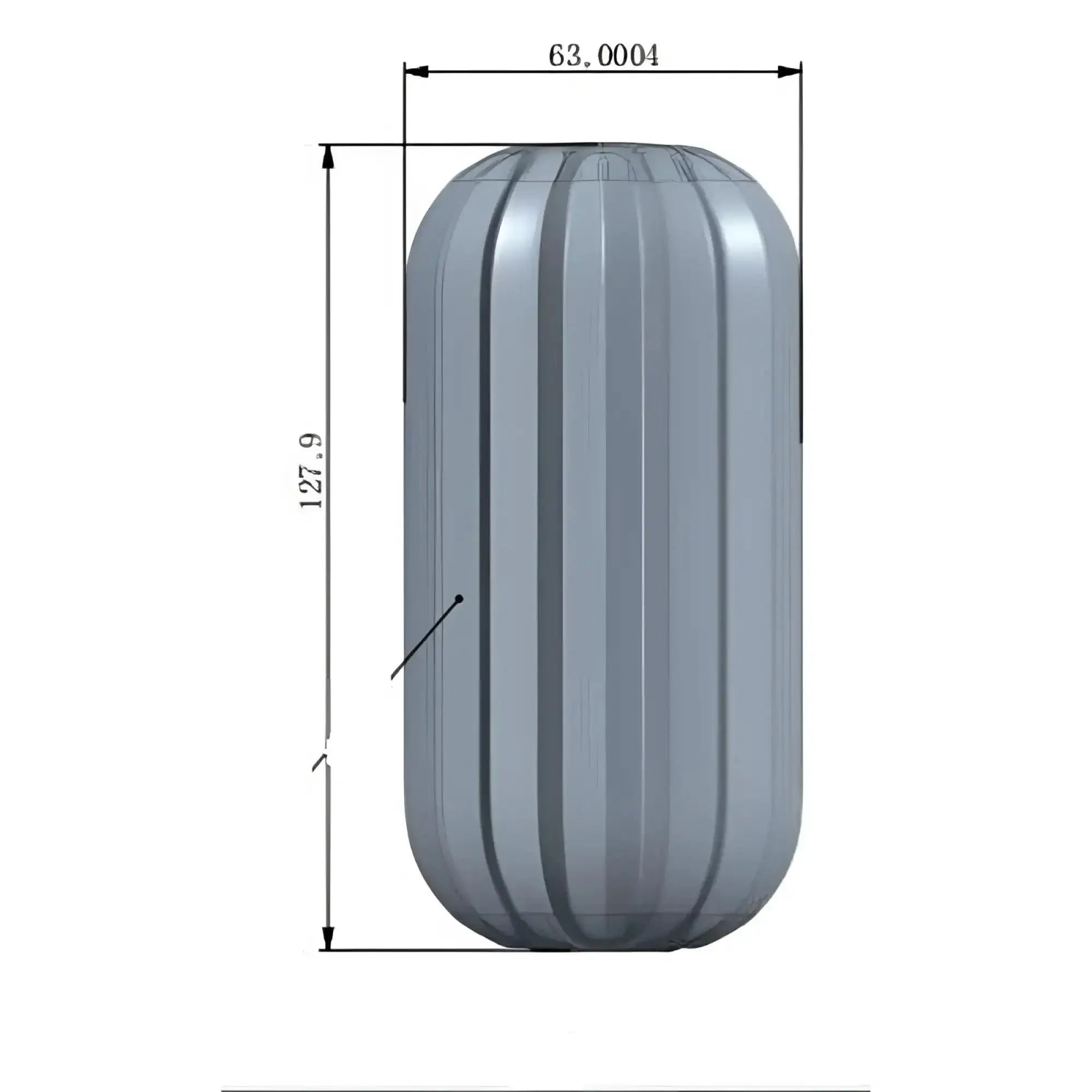 Otouch ripple masturbation sleeve gray ribbed silicone cylinder with vertical grooves 127.9 mm tall and 63 mm diameter